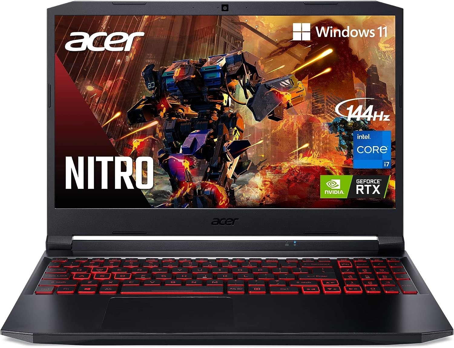 Acer Nitro 5 AN515-57-79TD Gaming Laptop | Intel Core i7-11800H | NVIDIA GeForce RTX 3050 Ti Laptop GPU | 15.6" FHD 144Hz IPS Display | 8GB DDR4 | 512GB NVMe SSD | Killer Wi-Fi 6 | Backlit Keyboard