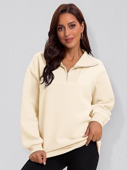 Gentlewarm Oversized Sweatshirt for Women Half Zip Up Hoodies Long Sleeve Quarter Zipper Pullover Fall Y2k Tops 2023