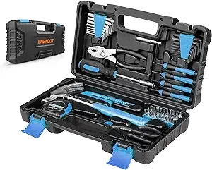 ENGiNDOT Home Tool Kit, 57-Piece Basic Tool kit with Storage Case for Household Repair, Home Improvement and DIY Project Blue