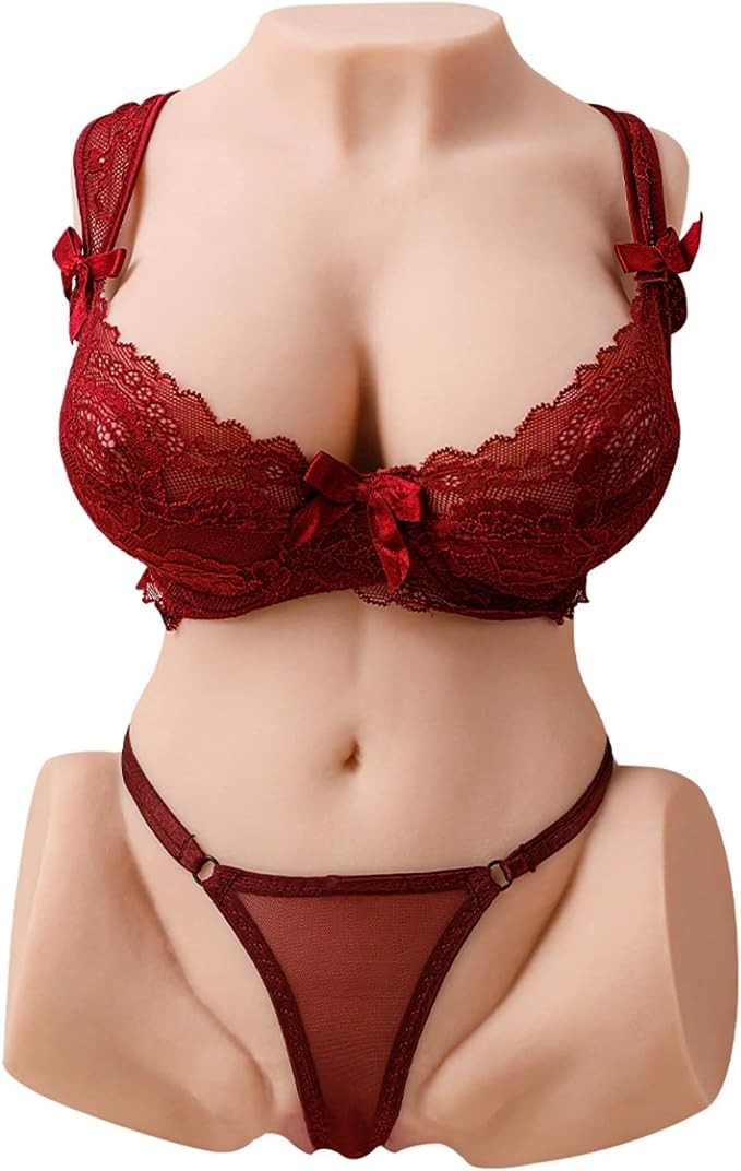 Sex Doll Male Masturbator - 15.8 LB Love Doll with Realistic Torso, Real Big Boobs, Vagina Anal, 3 in 1 Lifelike 3D Tight Pussy Anus for Men Masturbation, with Built-in Spine, Life-Size Adult Sex Toy