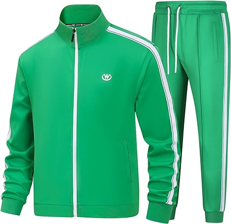 BASICDOT Men's Tracksuits Set Long Sleeve Causal Full Zip Running Sports Sweatsuit for Men 2 Piece Outfits
