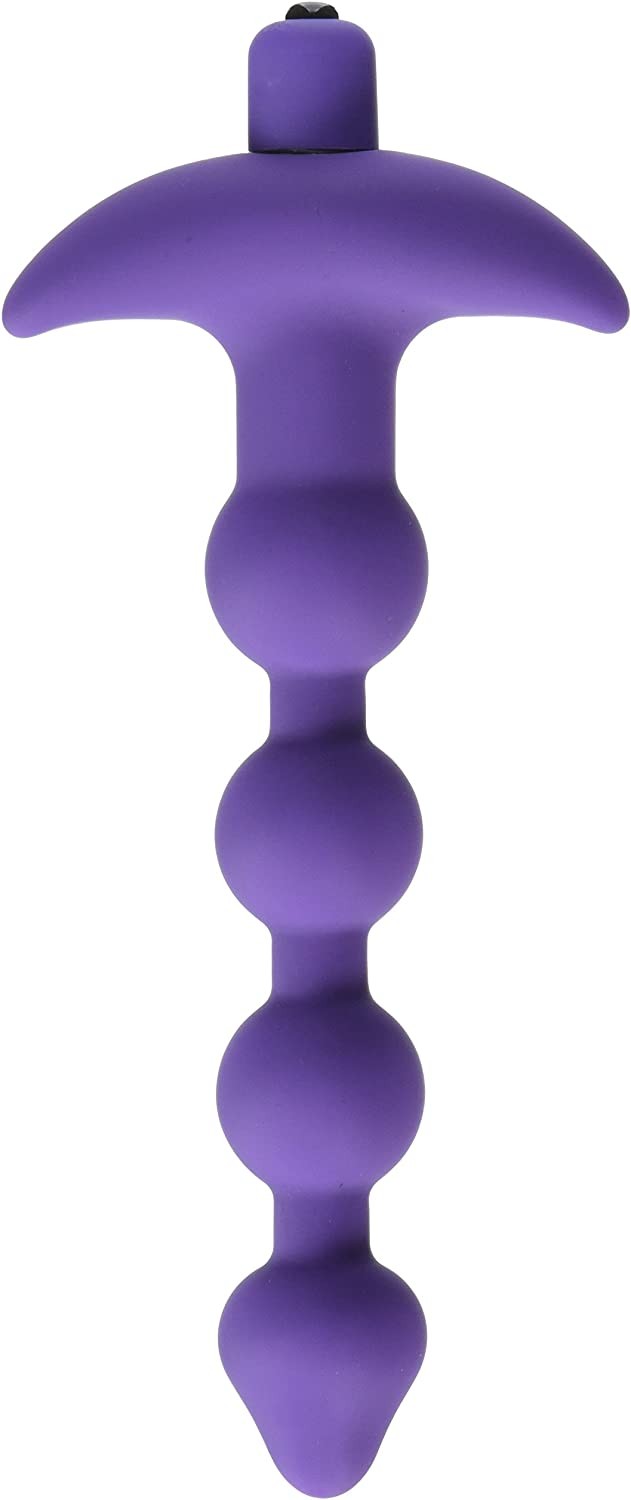 Trinity Vibes Vibrating Silicone Anal Beads, Violet (AD839)