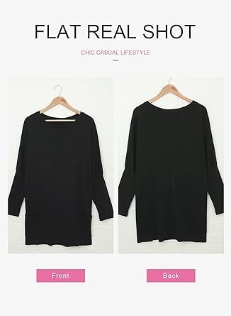 Dokotoo Womens Casual Long Sleeve Shirts Lightweight Sweatshirts Fashion Tunic Tops with Pockets