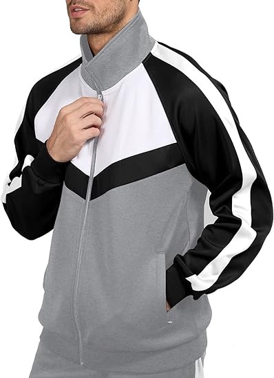 Men's Tracksuits Set 2 Piece Athletic Full Zip Track Suits Workout Jogging Sweatsuit Sets for Men