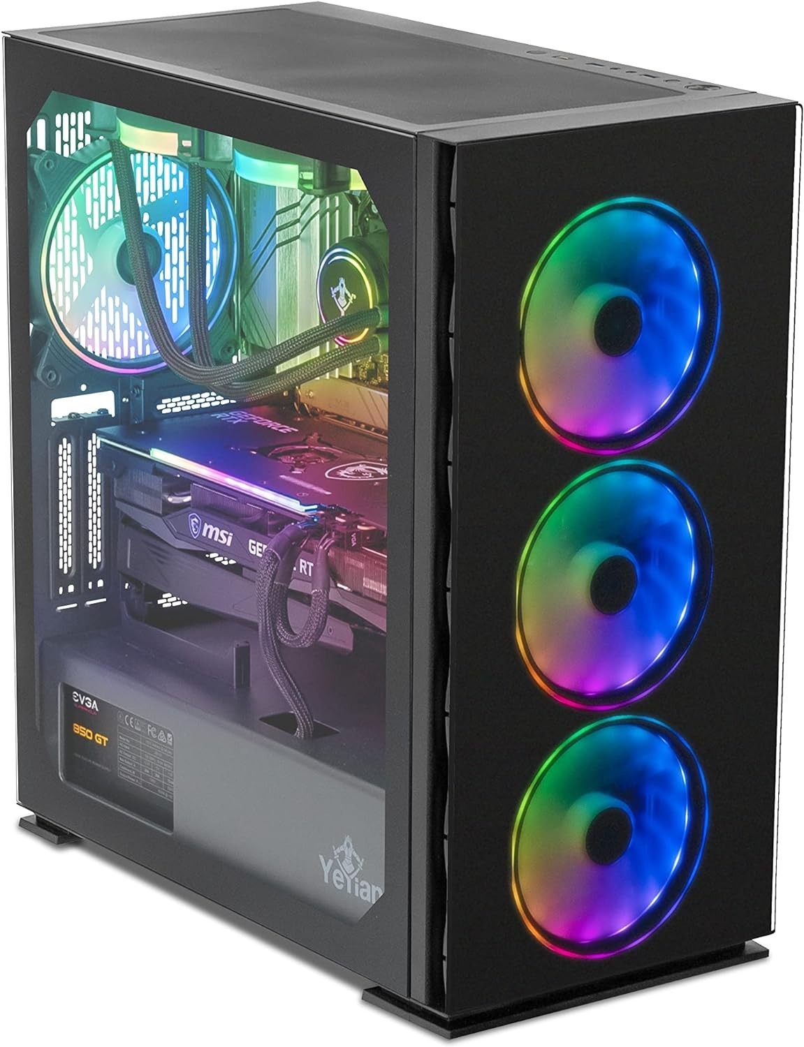 YEYIAN Gaming PC Intel 13th Gen Desktop Computers,Yari II X13 i7 13700KF 5.40 GHz,Nvidia Geforce RTX 3070 Ti 8 GB, 16GB DDR5 4800Mhz,1TB NVMe SSD,VR Ready,850W PSU,AIO Liquid Cooler,Win 11 Home