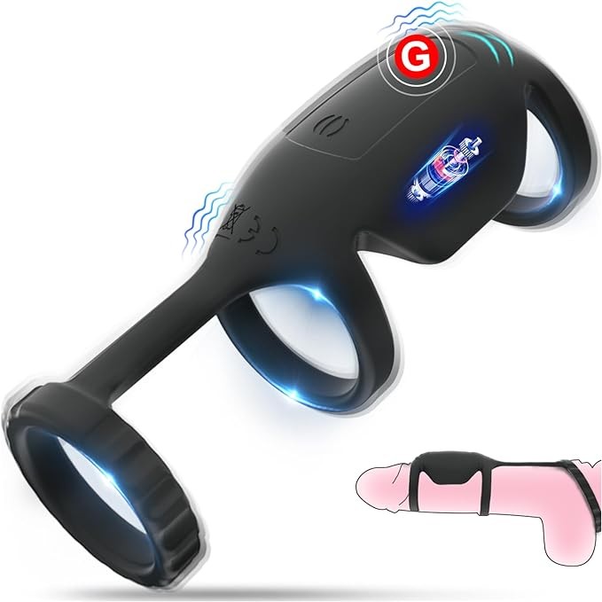 Vibrating Cock Ring for Penis Testicles G Spot Stimulation, Pleasure Penis Ring Sleeve Vibrator Couples Adult Sex Toys for Men Women, Male Couple Sex Toy, Cock Rings Vibrators for Men Erection Sex
