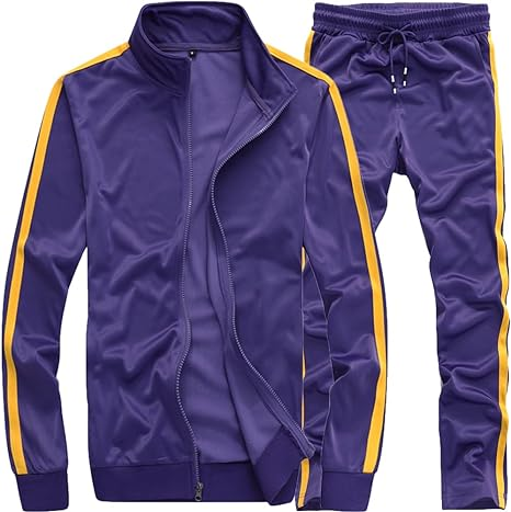 MACHLAB Men's Activewear Full Zip Warm Tracksuit Sports Set Casual Sweat Suit