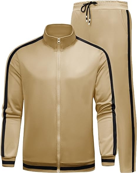 MACHLAB Men's Activewear Full Zip Warm Tracksuit Sports Set Casual Sweat Suit