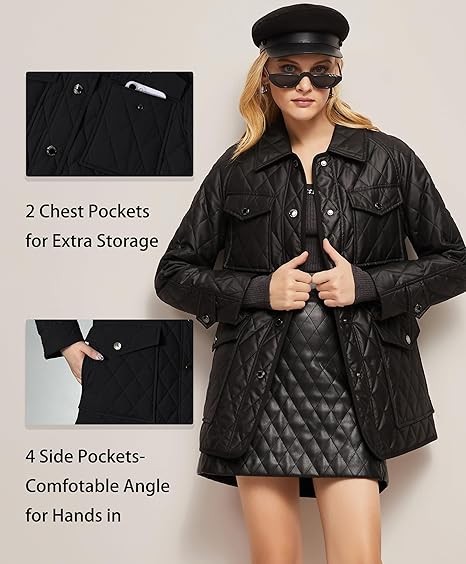 GYMAGINE Womens Lightweight Jackets Quilted Winter Coats Casual Stylish Parka