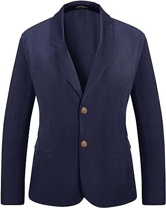 WEEN CHARM Men's Slim Fit Corduroy Sport Coat,Vintage Work Jackets with Two Button Notch Lapel Blazer Suit Jacket