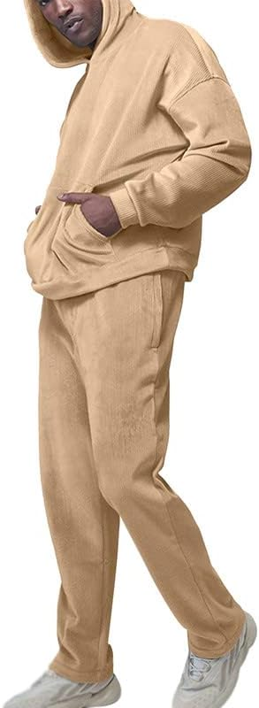 KISSQIQI Men's Velour Track Suit Set with Hoodie 2 Piece Sweatsuit for Casual Jogging and Sports Outfits