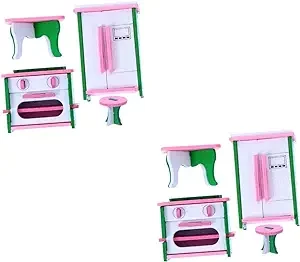 FAVOMOTO 2 Sets Doll House Decoration Dollhouse Kitchen Accessories Miniature Scene Model Mini Stove Toy Doll