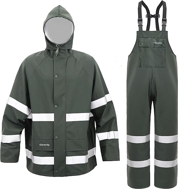 Giemchy Rain Suit For Men & Women Waterproof Heavy Duty Rain Gear Outdoor All-Sport Work Fishing  Jacket & Trouser Raincoats