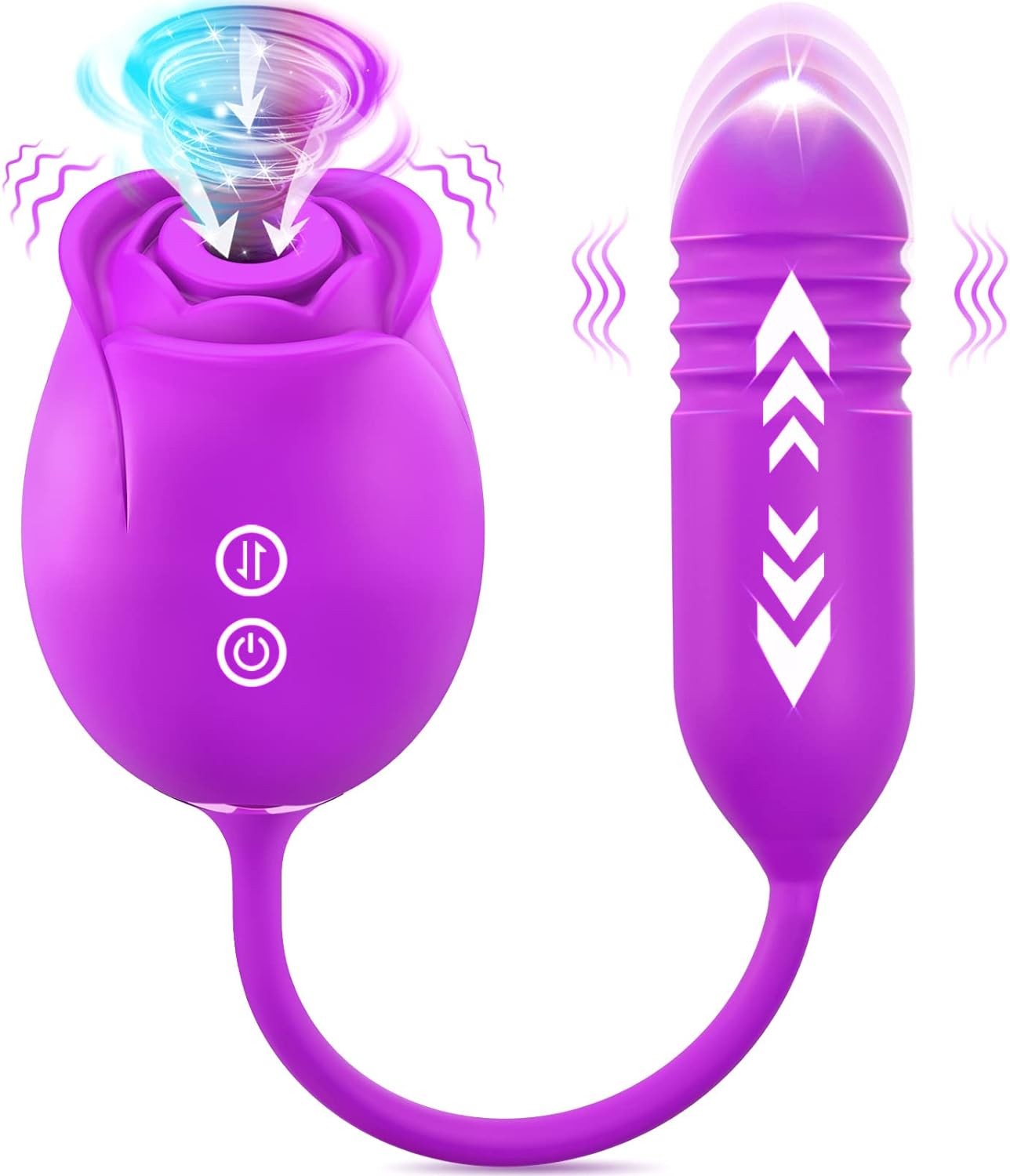 Rose Sex Toys for Women – Upgraded Rose Sex Stimulator with 18 Sucking Thrusting Dildo G Spot Vibrator Clitoral Stimulator, Adult Sex Toys Games for Couples Pleasure