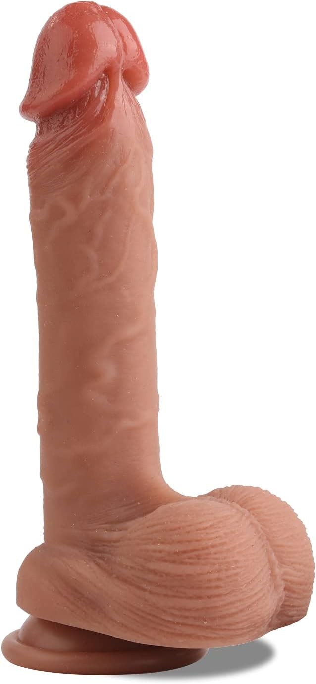 Realistic Dildo for Beginners Lifelike Huge Silicone Dildo, with Strong Suction Cup for Hands-Free Play, Realistic Penis for G-Spot Stimulation Dildos Anal Sex Toys for Women and Couple 7.7 "