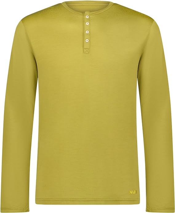 Nui Organics RWS 100% Merino Wool Base Layer Mens Henley True Classic Tees Men