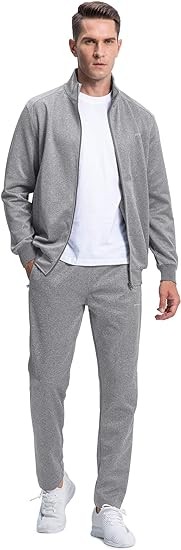 MAGNIVIT Men's Tracksuit Set Full Zip Long Sleeve Jogging Running Sweatsuits