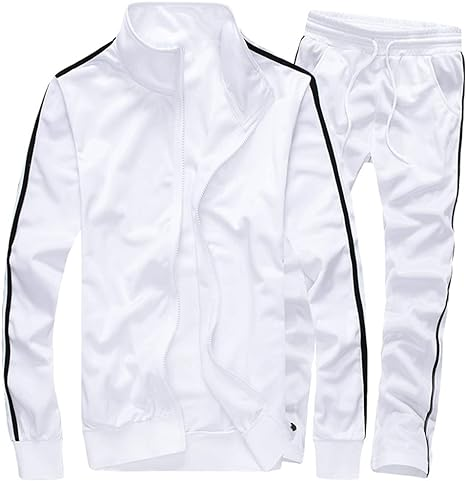 MACHLAB Men's Activewear Full Zip Warm Tracksuit Sports Set Casual Sweat Suit