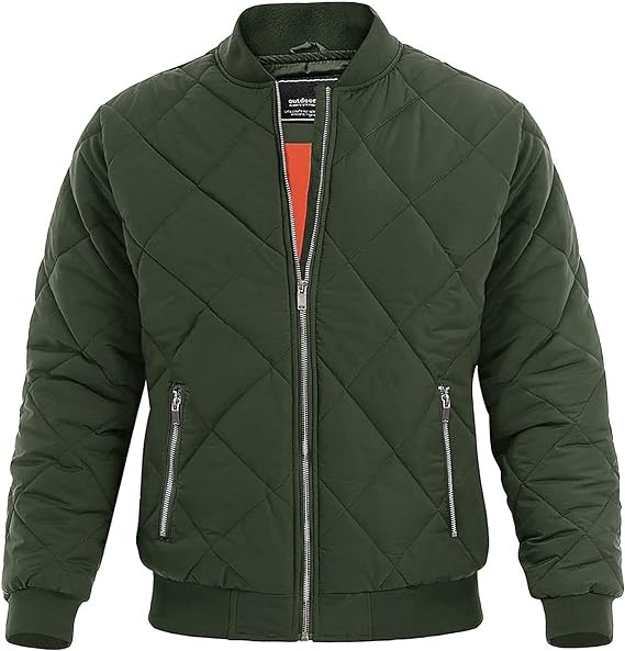 MAGNIVIT Men's Bomber Jacket Winter Fall Quilted Puffer Jacket Warm Padded Coats