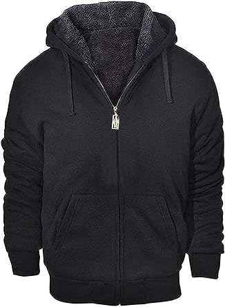 GEEK LIGHTING Hoodies for Men Heavyweight Fleece Sweatshirt - Full Zip Up Thick Sherpa Lined