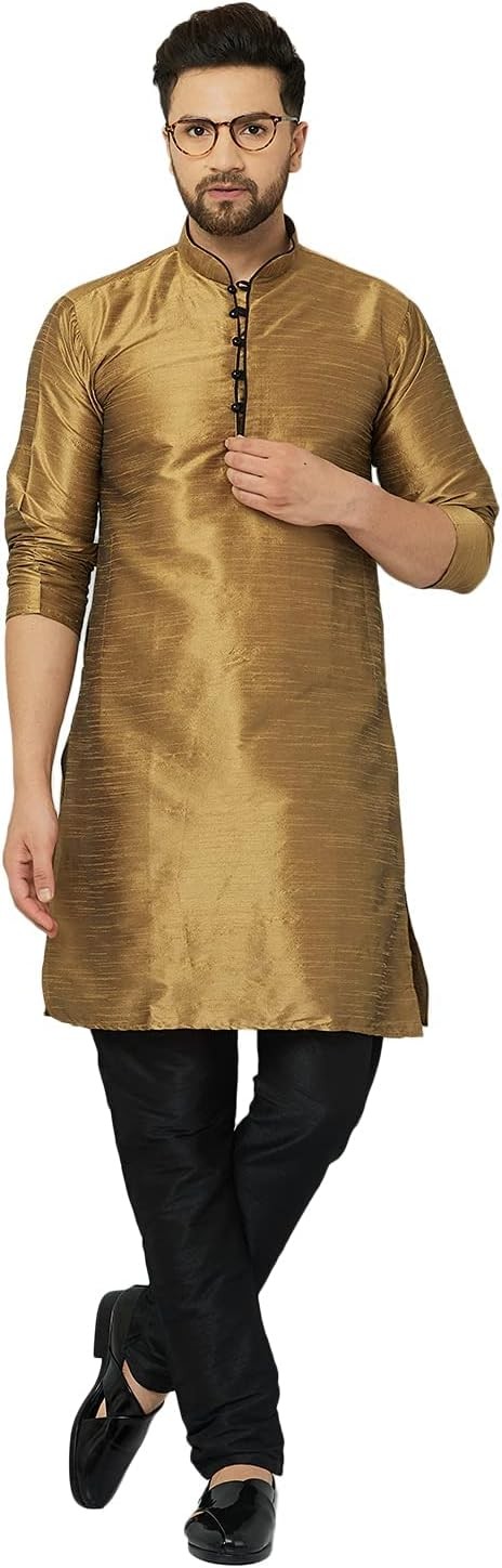 Men's Silk Kurta Pajama Set Indian Traditional Festive Party Wear Kurta for Men Boys Ethnic Wedding Grooms Outfit