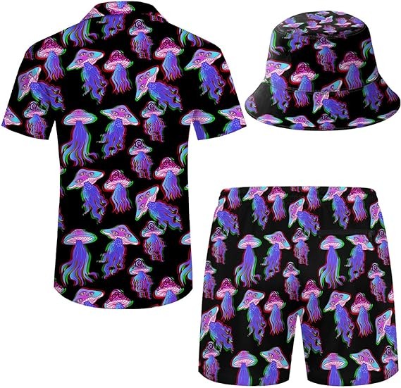 Wdpsuxin Mens 2 Piece Hawaiian Shirt And Shorts