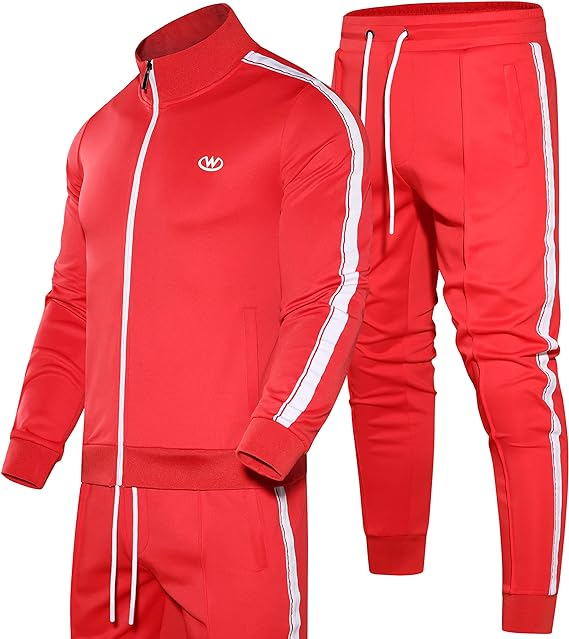 BASICDOT Men's Tracksuits Set Long Sleeve Causal Full Zip Running Sports Sweatsuit for Men 2 Piece Outfits