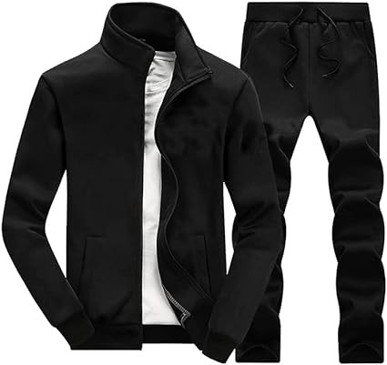 DOINLINE Men's Tracksuit 2 Piece Outfit Long Sleeve Jogging Sweatsuit Running Athletic Sports Set