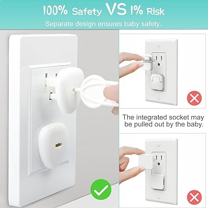 Outlet Cover, Baby Safety Outlet Plug Covers with Keys, Separate Design Socket Cover Protector to Prevent Child from Power Shock Hazard (30 Socket Covers+10 Keys)