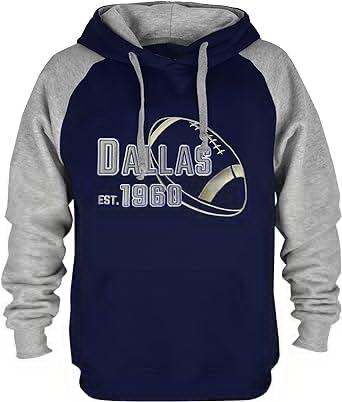 RZUO Mens City Classic Football Embroidery Soft Pullover Hoodie