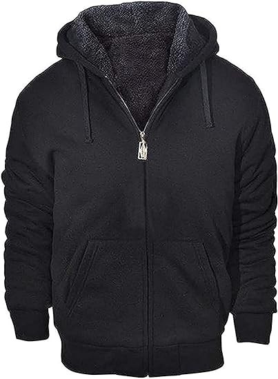 GEEK LIGHTING Hoodies for Men Heavyweight Fleece Sweatshirt - Full Zip Up Thick Sherpa Lined
