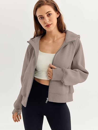 AUTOMET Womens Zip Up Cropped Hoodies Fleece Oversized Sweatshirts Full Zip Jackets Y2k Fall Clothes 2023 Fashion Outfits