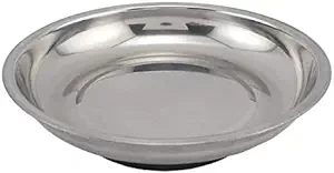 Edward Tools Round 6” Magnetic Tray - Magnetic Parts Tray for Screws, Nut, Bolts, Small Tools - Great for Mechanics, DIY - Heavy Duty Stainless Steel - Extra Strength Magnet