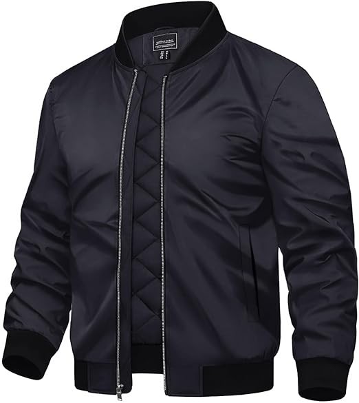 TACVASEN Men's Bomber Jackets Water-Resistant Windproof Warm Full Zip Windbreaker Fall Winter Casual Padded Coats Outwear