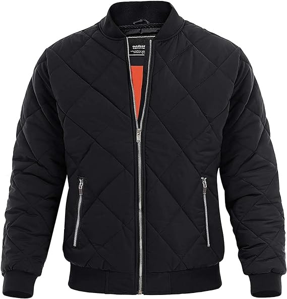 MAGNIVIT Men's Bomber Jacket Winter Fall Quilted Puffer Jacket Warm Padded Coats