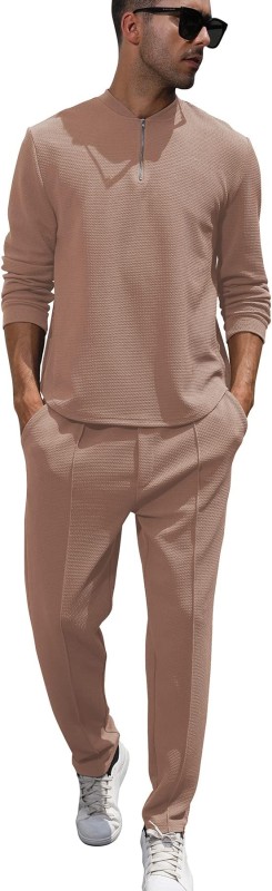 FZNHQL Fashion Men's Tracksuits 2 Piece Casual Athletic Jogging Outfits Short/Long Sleeve Track Suits for Men Set