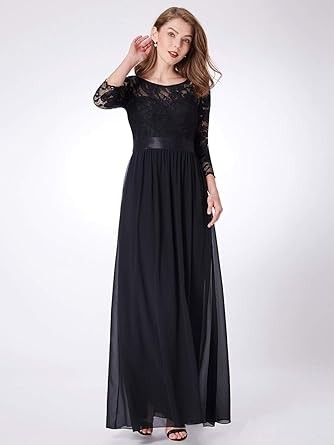 Ever-Pretty Women Elegant 3/4 Sleeve Empire Waist Maxi Bridesmaid Dresses 07412