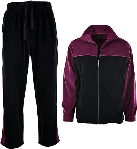 ChoiceApparel Mens Velour Tracksuit with Zippered Pockets