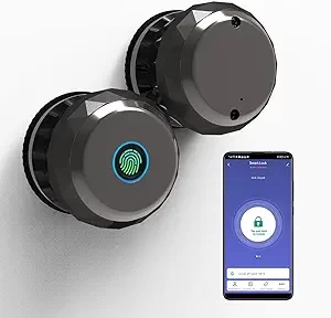 Euphoricca Fingerprint Door Locks for Front Door,Smart Biometric Door Lock,Door knob with App Control,Secure Lock Mode,Easy Installation,Great for Bedrooms,Cloakroom,Apartments,Offices,Hotels