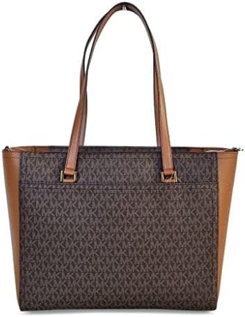 Michael Kors Womens Maisie 3 In 1 Bundle Large Top Zip Tote Crossbody Pouch Wristlet MK Signature (Brown)
