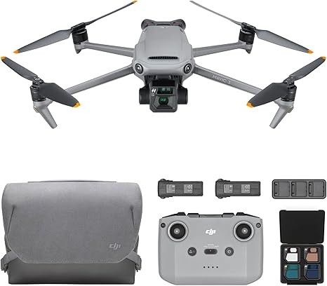 DJI Mavic 3 Fly More Combo, Drone with 4/3 CMOS Hasselblad Camera, 5.1K Video, Omnidirectional Obstacle Sensing, 46 Mins Flight, Advanced Auto Return, 2 Extra Batteries, FAA Remote ID Compliant, Gray