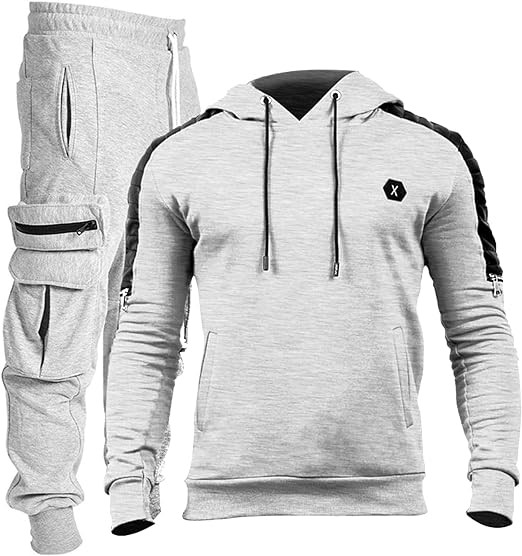 VoLIta Men's Tracksuit 2 Piece Hoodie Athletic Jogging Sweatsuits for Men Casual Sports Long Sleeve Pullover Suit Set