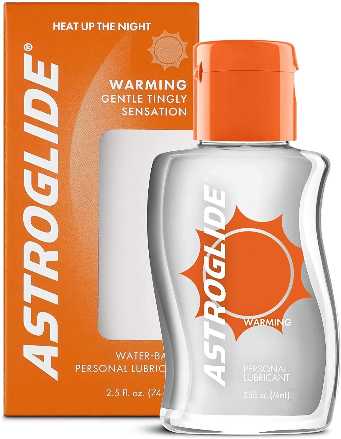 Astroglide Warming Personal Lubricant (2.5 oz.) | Water Based Lubricant for Men and Women | Sex Lube Provides Gentle Warming Sensation