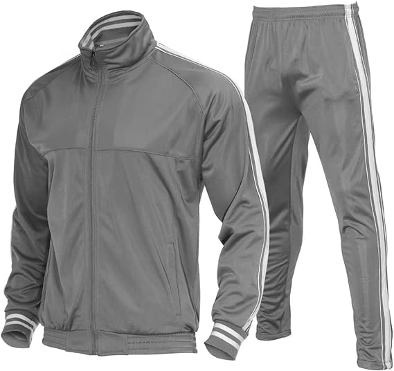 Tanderin Men's Tracksuit Athletic Zipper Pockets Casual Sport Jogging Sweatsuit Sweatpant 2 Piece Tracksuit Set With Pocket