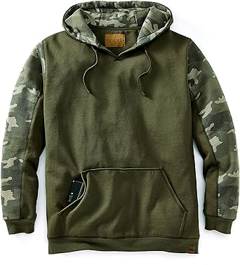 Venado Heavyweight Camo Hoodie for Men - Hidden Security Pocket | v-neck Opening