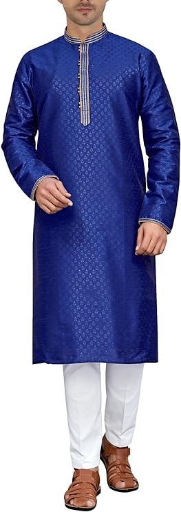 Sonisha MKP121 Men's Blue Kurta Pajama Set Indian Traditional Party Wear Outfit