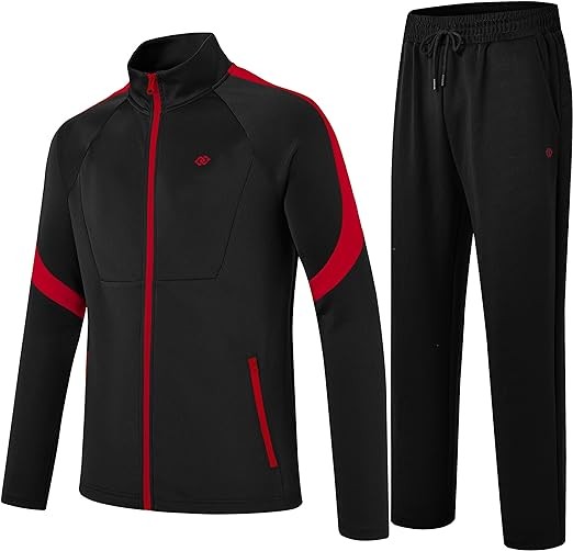 MoFiz Men's Tracksuits Sweatsuits for Men Athletic Set 2 Piece Track Suits Jogging Casual Warm Up Full Zip Running Sports