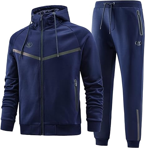 ANOTWENER Men's Casual Tracksuits Long Sleeve Full Zip Hoodie Jogging Sweatsuit Running Set 2 Piece