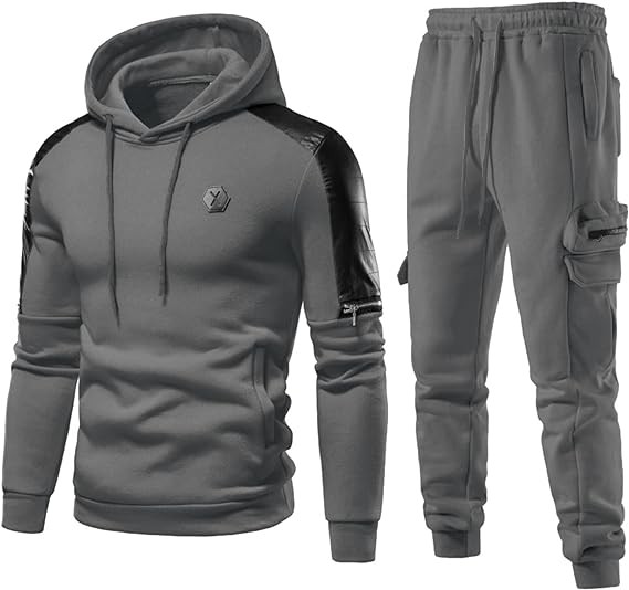 VoLIta Men's Tracksuit 2 Piece Hoodie Athletic Jogging Sweatsuits for Men Casual Sports Long Sleeve Pullover Suit Set