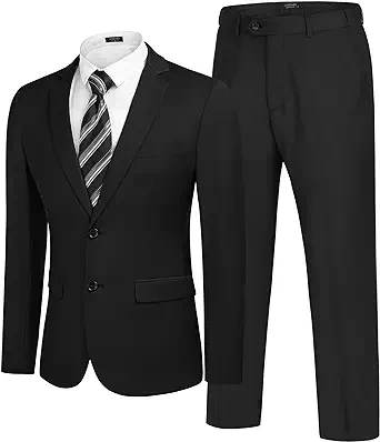 COOFANDY Men's 2 Piece Suits Classic Fit 2 Button Dress Suits Tuxedo Jacket Blazer for Wedding Business Dinner Prom